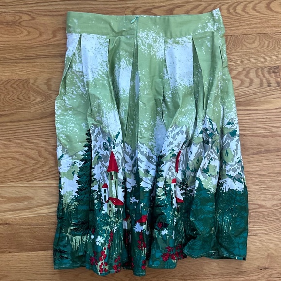 Obbue NWOT A-line Printed Pleated Midi Skirt (M) - Picture 8 of 13